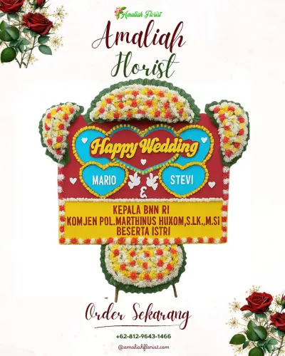 Karangan Papan Bunga Pernikahan di Paweden